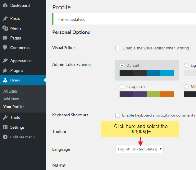 How to change the default language of your WordPress website? step3 1 - How to change the default language of your WordPress website?