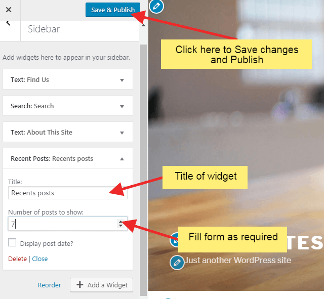 How to Add Widgets in WordPress website w4step6 - How to Add Widgets in WordPress website