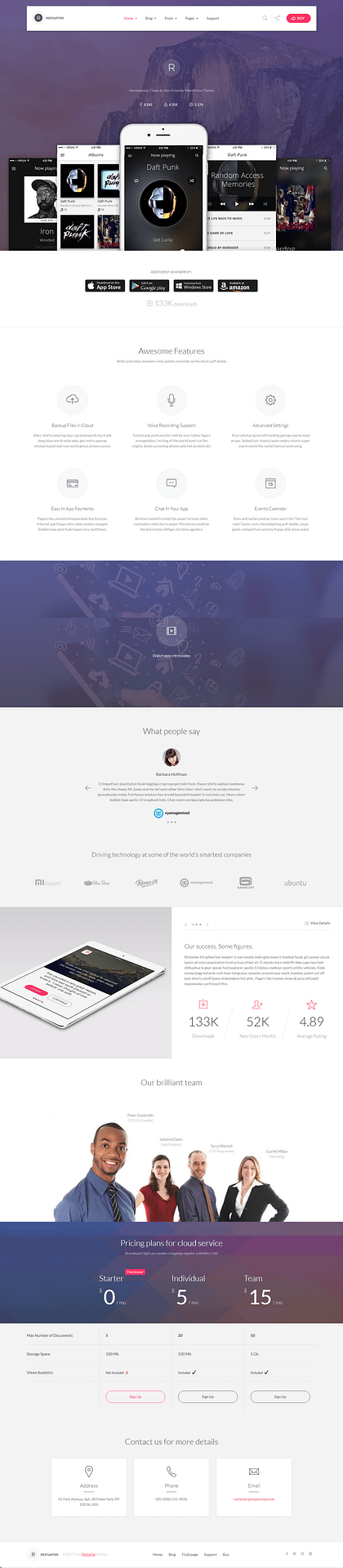 10+ Best Free Mobile App WordPress Themes restarter best free mobile app wordpress theme - 10+ Best Free Mobile App WordPress Themes