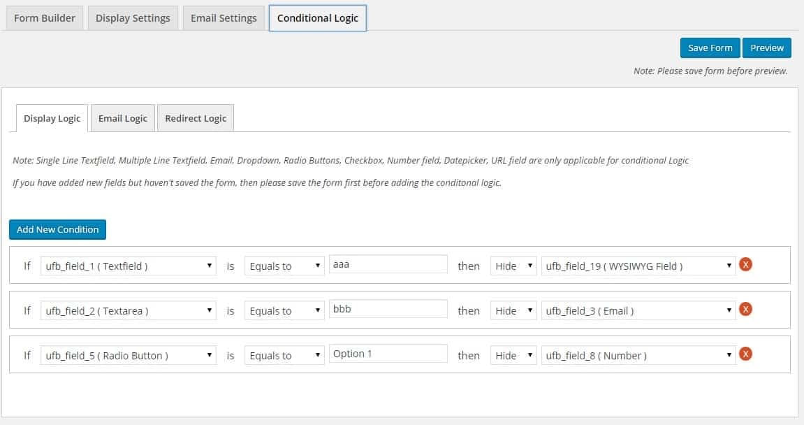 How to create WordPress form using Ultimate Form Builder plugin? (Step by Step Guide) conditional logic 1024x541 - How to create WordPress form using Ultimate Form Builder plugin? (Step by Step Guide)