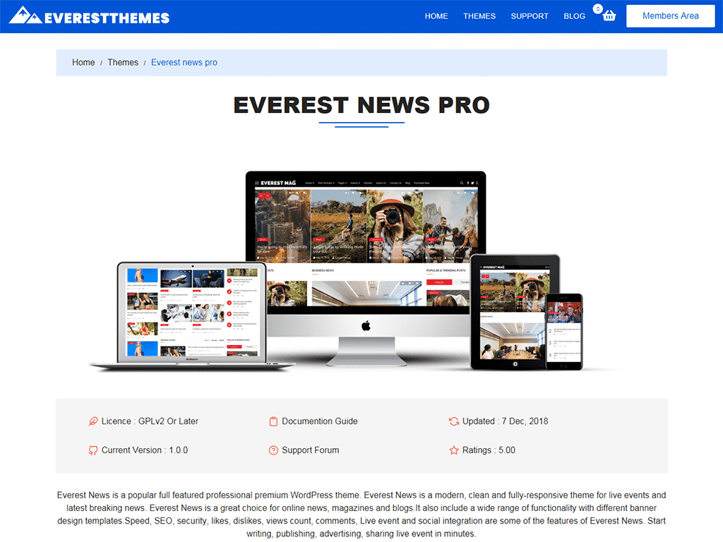 Best WordPress Deals for Christmas and New Year 2019 everest news pro 1024x768 - Best WordPress Deals for Christmas and New Year 2019