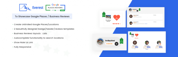 Everest Google Places Reviews Lite - Free WordPress Plugin To Showcase Google Places/Business Reviews Everest Google Places Reviews Lite - Free WordPress Plugin To Showcase Google Places/Business Reviews