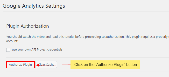 How to setup Google analytics on your WordPress website Click on authorize plugin button - How to setup Google analytics on your WordPress website