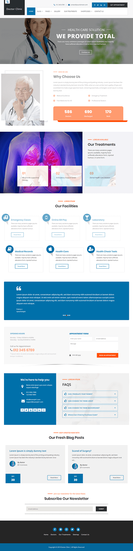 10+ Best Free Science WordPress Themes doctor clinic best free science wordpress theme - 10+ Best Free Science WordPress Themes