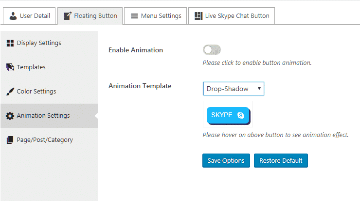How to add Viber/Messenger/Whatsapp/Skype Contact Button on WordPress website? (Step by Step Guide) animation settings - How to add Viber/Messenger/Whatsapp/Skype Contact Button on WordPress website? (Step by Step Guide)