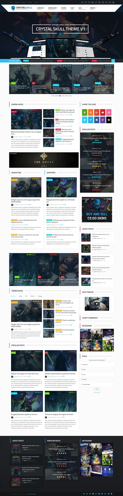 10+ Best Premium Gaming WordPress Themes crystalskull best premium gaming wordpress theme - 10+ Best Premium Gaming WordPress Themes