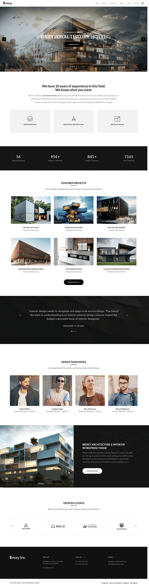 10+ Best Premium Architecture WordPress Themes brixey best premium architecture wordpress theme - 10+ Best Premium Architecture WordPress Themes