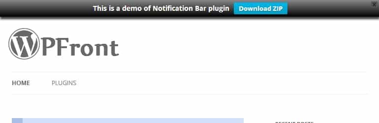 5+ Best Free WordPress Notification Bar Plugins wp front notification bar best free wordpress notification bar plugins - 5+ Best Free WordPress Notification Bar Plugins