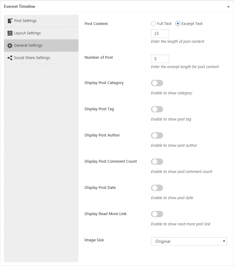 How to Add an Event Timeline on WordPress Website? (Step by Step Guide) everest timeline lite general settings - How to Add an Event Timeline on WordPress Website? (Step by Step Guide)