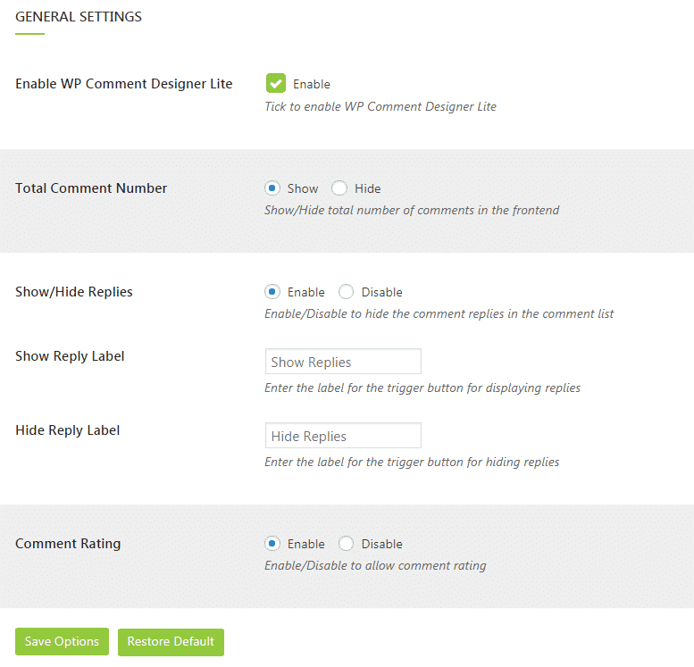How to Design Attractive Comment Section on WordPress Blogs? (Step by Step Guide) wp comment designer general settings - How to Design Attractive Comment Section on WordPress Blogs? (Step by Step Guide)