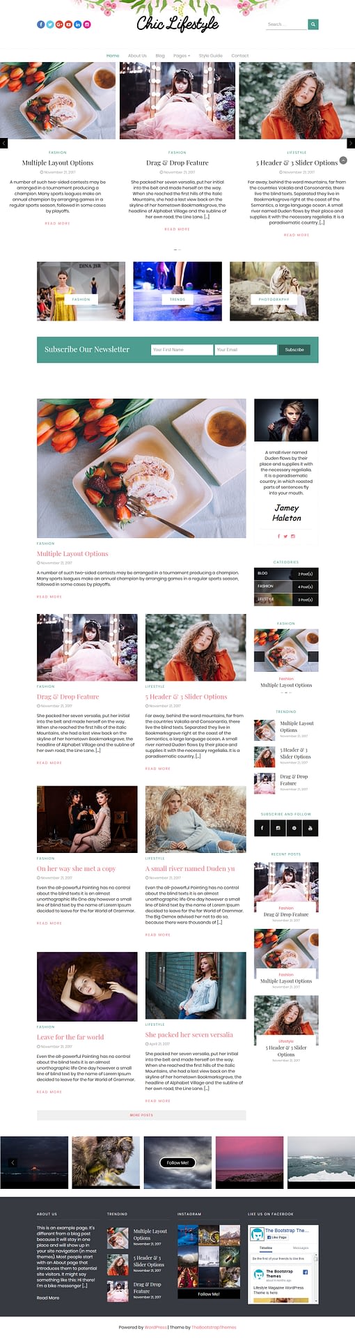 10+ Best Free Feminine WordPress Themes chic lifestyle best free feminine wordpress theme - 10+ Best Free Feminine WordPress Themes