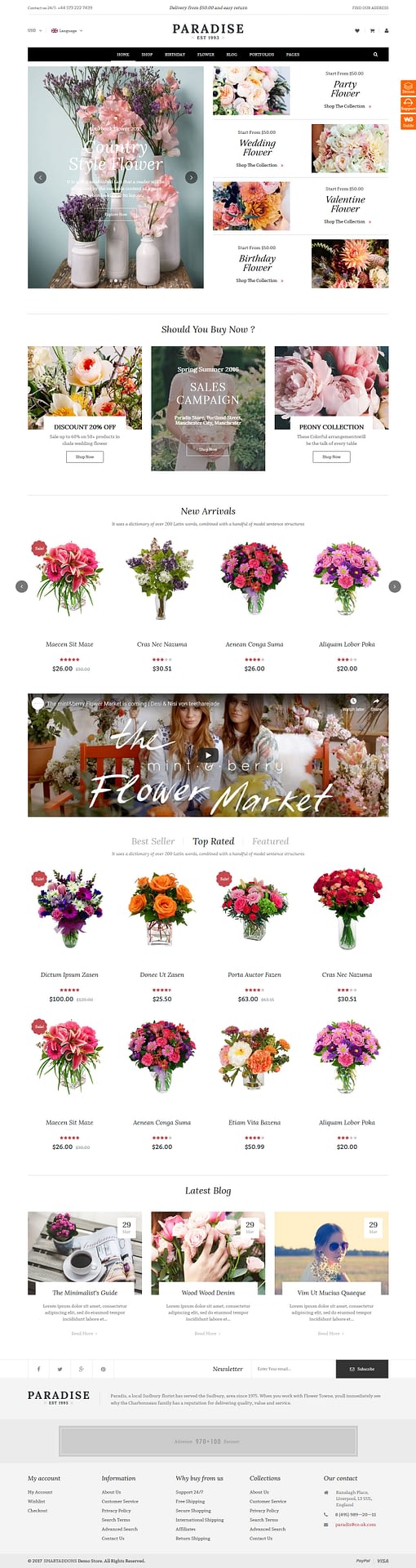 10+ Best Premium Florist and Floriculture WordPress Themes paradise best premium florist floriculture wordpress theme - 10+ Best Premium Florist and Floriculture WordPress Themes
