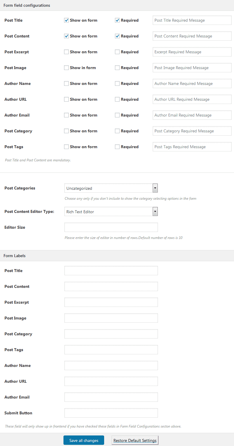 How to Allow Frontend Posting (with or without login) on your WordPress Website? (Step by Step Guide) accesspress anonymous post form settings - How to Allow Frontend Posting (with or without login) on your WordPress Website? (Step by Step Guide)