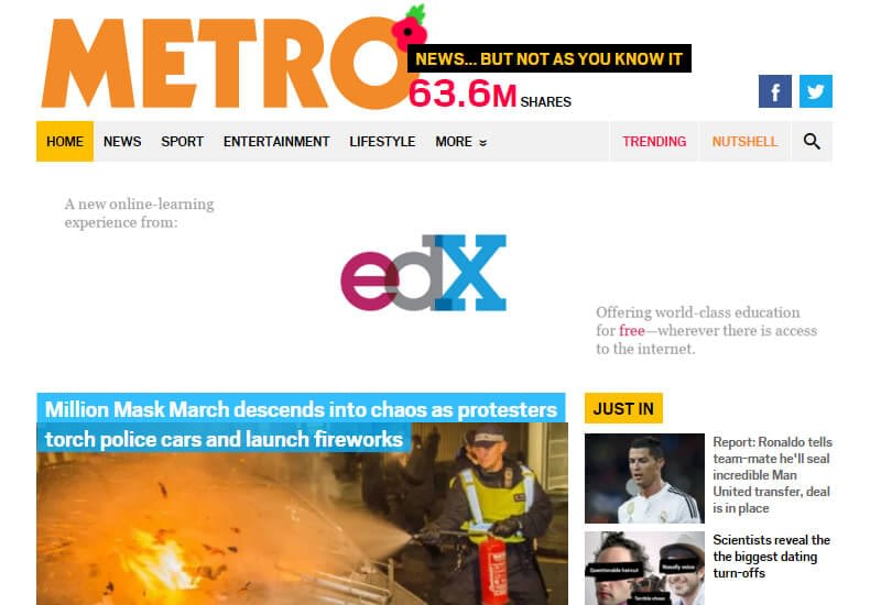 47 Famous Websites Using WordPress As Their CMS Metro.co .uk - 47 Famous Websites Using WordPress As Their CMS