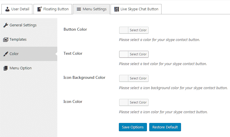 How to add Viber/Messenger/Whatsapp/Skype Contact Button on WordPress website? (Step by Step Guide) menu color settings - How to add Viber/Messenger/Whatsapp/Skype Contact Button on WordPress website? (Step by Step Guide)