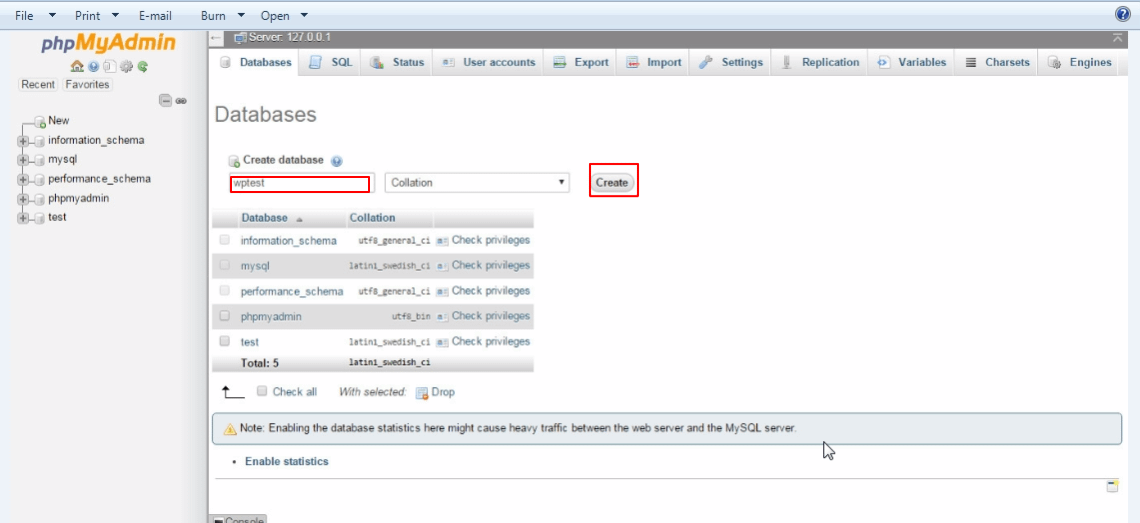 How to install WordPress in your Windows Computer create database - How to install WordPress in your Windows Computer