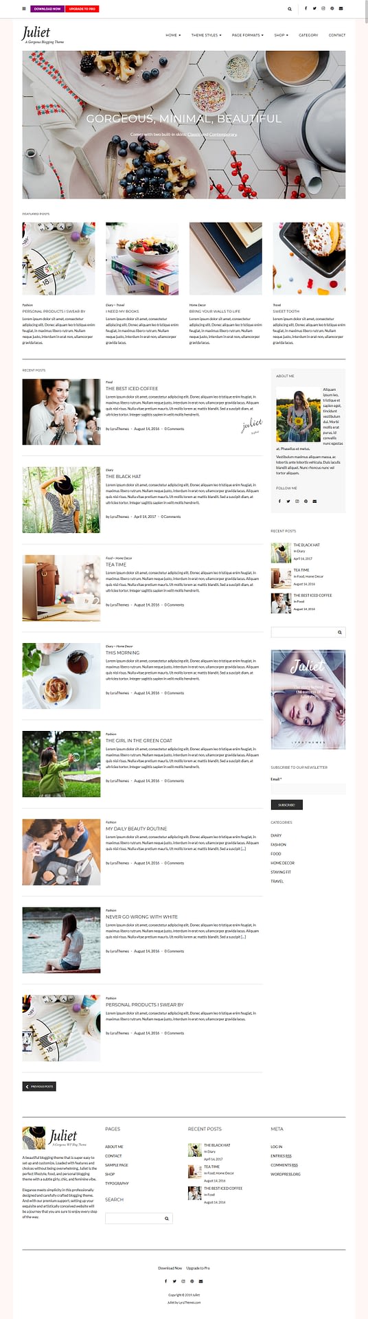 10+ Best Free Feminine WordPress Themes juliet best free feminine wordpress theme - 10+ Best Free Feminine WordPress Themes