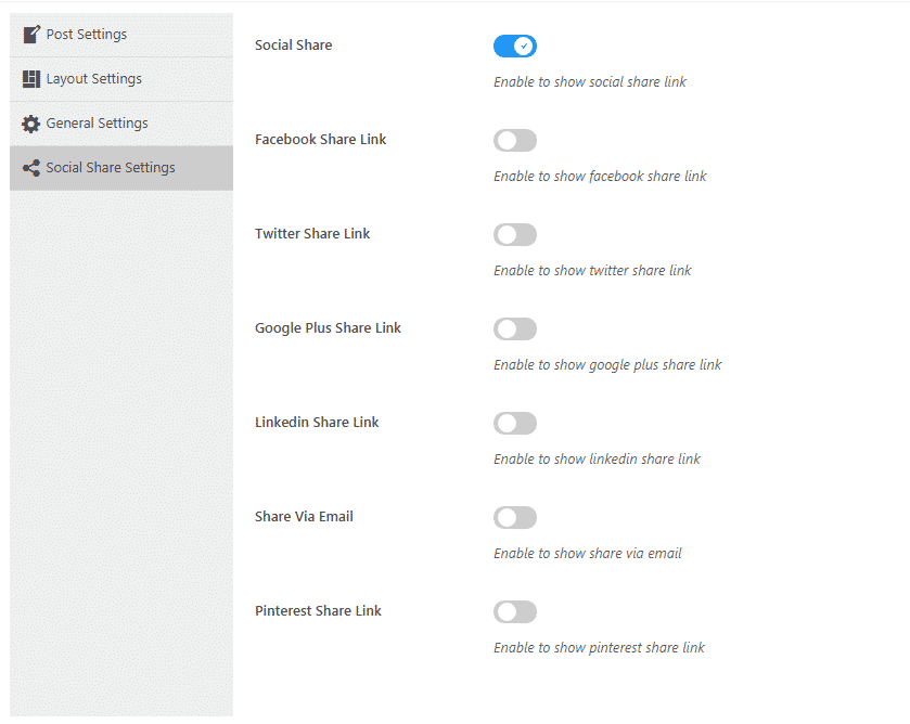 How to Manage your Blog Posts Using WP Blog Manager? (Step by Step Guide) wp blog manager social share settings - How to Manage your Blog Posts Using WP Blog Manager? (Step by Step Guide)