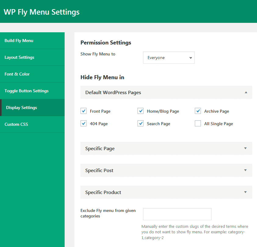 How to add Off-Canvas Navigation Menu on WordPress website? (Step By Step Guide) display settings - How to add Off-Canvas Navigation Menu on WordPress website? (Step By Step Guide)