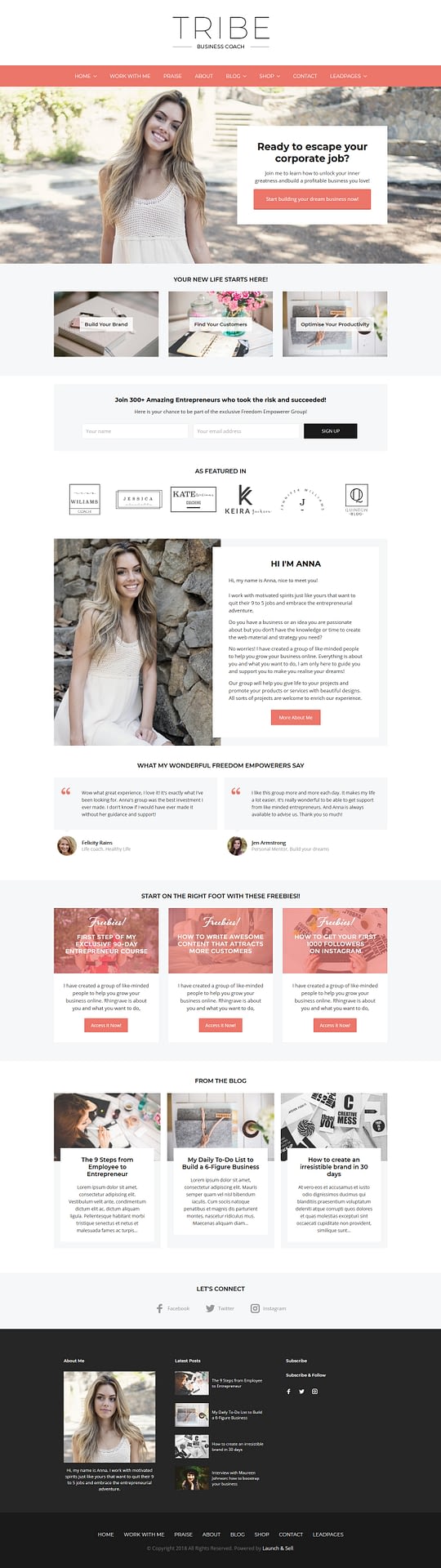 10+ Best Feminine WordPress Themes (Premium Version) tribe coach best premium feminine wordpress theme - 10+ Best Feminine WordPress Themes (Premium Version)
