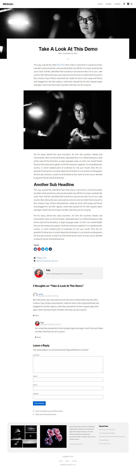 10+ Best Free Minimal WordPress Themes minimum minimal best free minimal wordpress theme - 10+ Best Free Minimal WordPress Themes