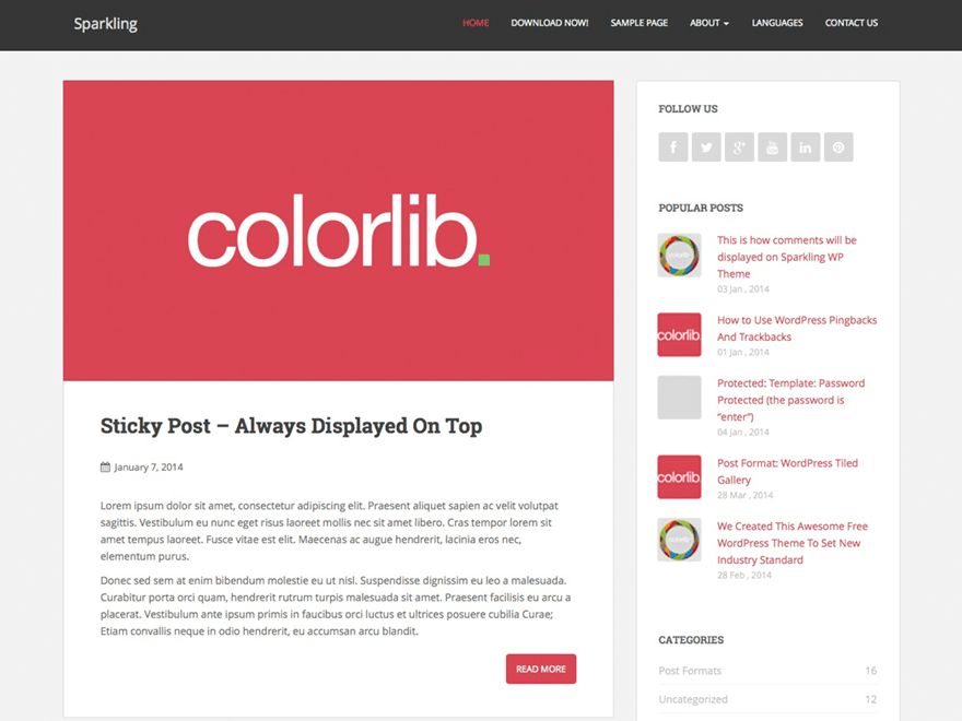 50+ Best Free Responsive WordPress Themes 2019 Sparkling - 50+ Best Free Responsive WordPress Themes 2019