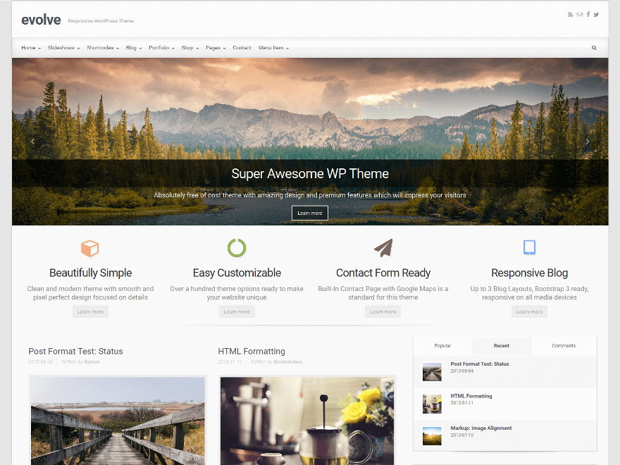 50+ Best Free Responsive WordPress Themes 2019 evolve - 50+ Best Free Responsive WordPress Themes 2019