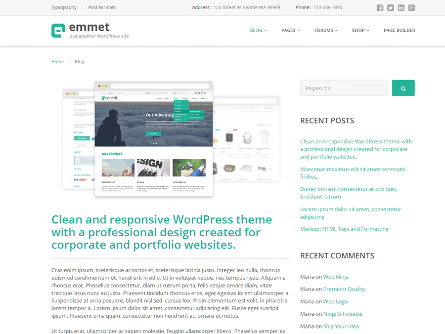 15+ Best Free WordPress Portfolio Themes 2019 emmet lite - 15+ Best Free WordPress Portfolio Themes 2019