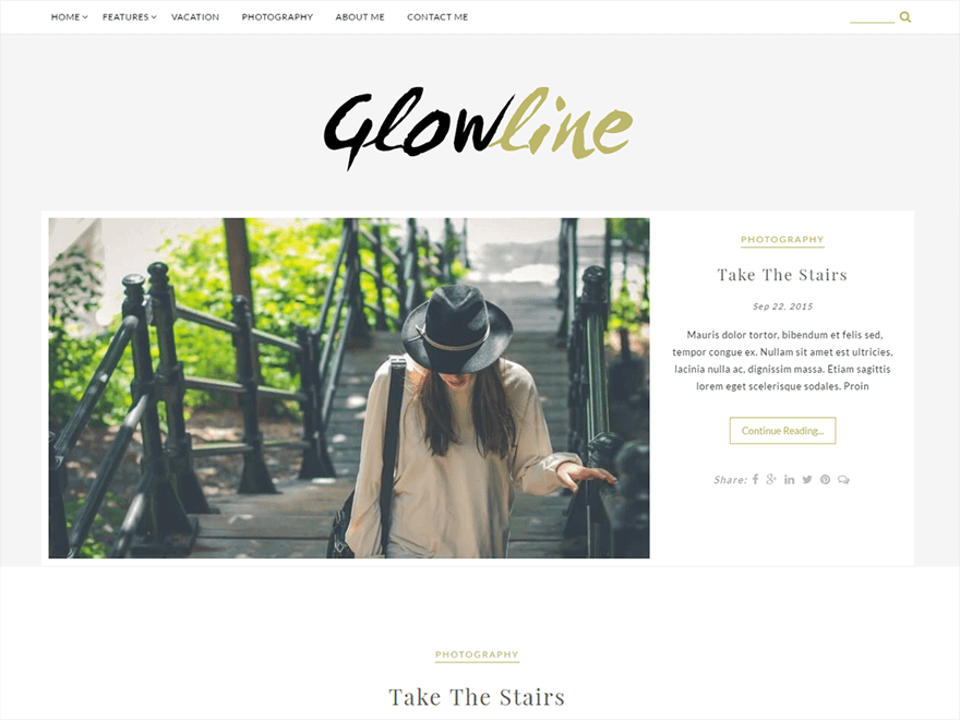23+ Best Free Photography WordPress Themes & Templates 2019 GlowLine 1 - 23+ Best Free Photography WordPress Themes & Templates 2019