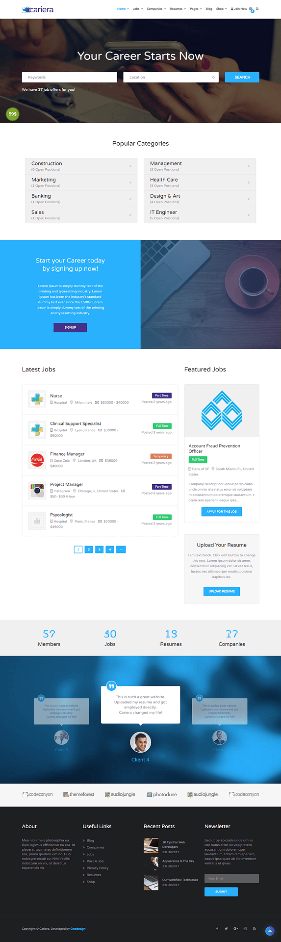 10+ Best Premium Job Board WordPress Themes cariera best premium job board wordpress theme - 10+ Best Premium Job Board WordPress Themes