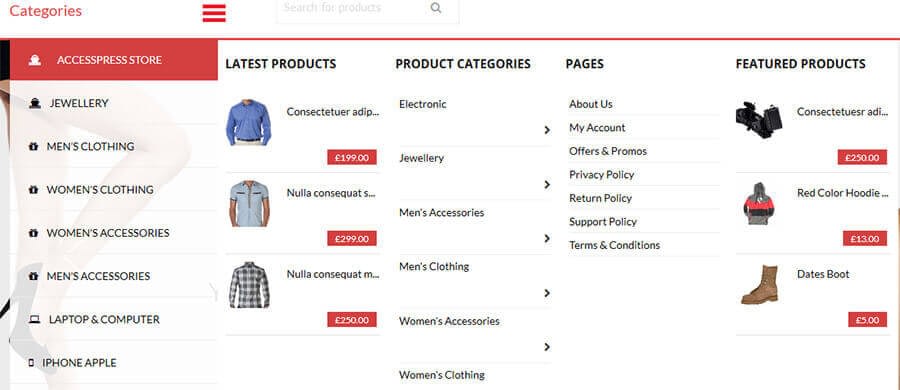 AccessPress Store Pro: Perfect WooCommerce WP Theme APStore megamenu - AccessPress Store Pro: Perfect WooCommerce WP Theme