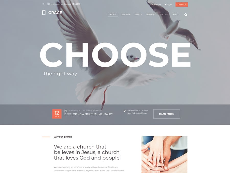 Switching to the Leading WP Editor with 20 Gutenberg Compatible WordPress Themes Grace Church Religion WordPress Theme - Switching to the Leading WP Editor with 20 Gutenberg Compatible WordPress Themes