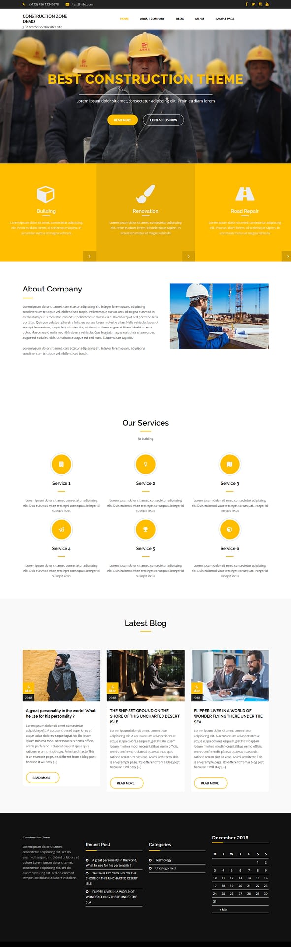 10+ Best Free Architecture WordPress Themes construction zone best free architecture wordpress theme - 10+ Best Free Architecture WordPress Themes