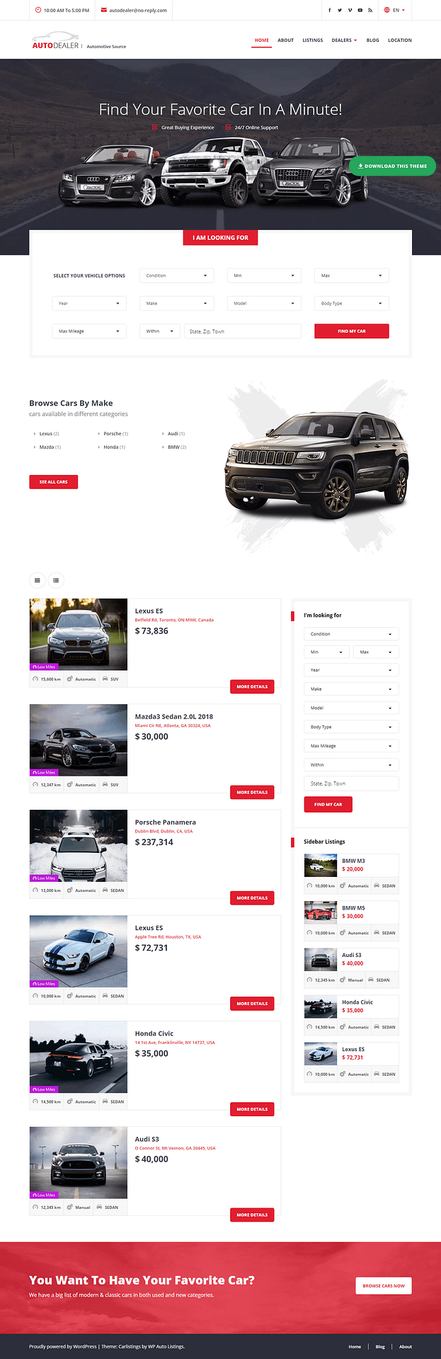 10+ Best Free Automobile WordPress Themes carlistings best free automobile wordpress theme - 10+ Best Free Automobile WordPress Themes