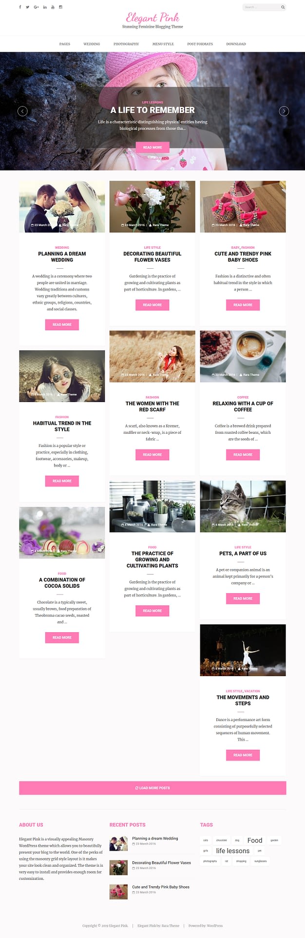 10+ Best Free Feminine WordPress Themes elegant pink best free feminine wordpress theme - 10+ Best Free Feminine WordPress Themes