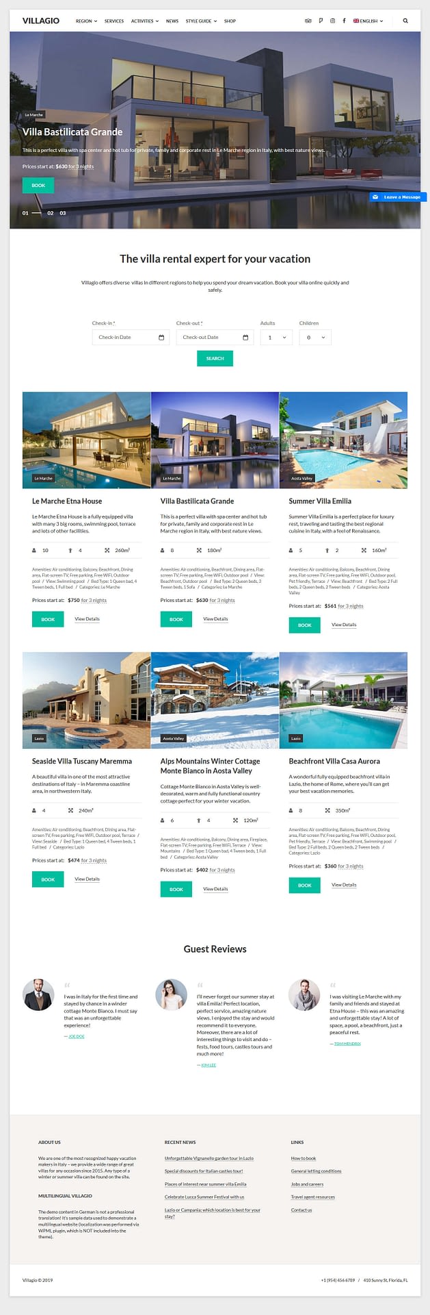 10+ Best Premium Home Rental and Property WordPress Themes villagio best premium home rental property wordpress theme - 10+ Best Premium Home Rental and Property WordPress Themes