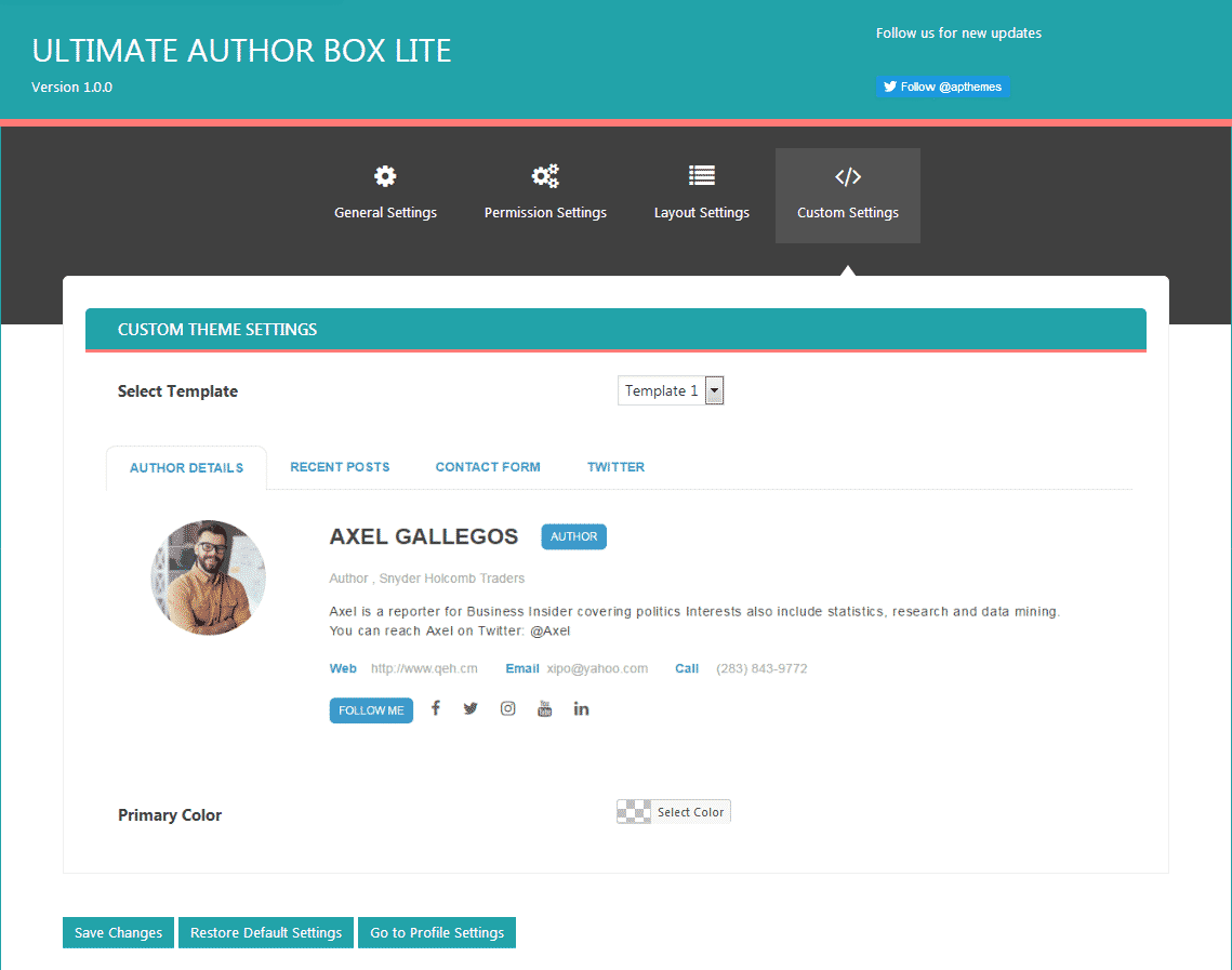 How to Add Author Bio Box on WordPress Blogs? (Step by Step Guide) ultimate author box lite custom settings - How to Add Author Bio Box on WordPress Blogs? (Step by Step Guide)