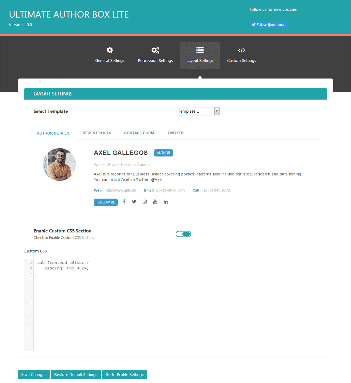 How to Add Author Bio Box on WordPress Blogs? (Step by Step Guide) ultimate author box lite layout settings - How to Add Author Bio Box on WordPress Blogs? (Step by Step Guide)