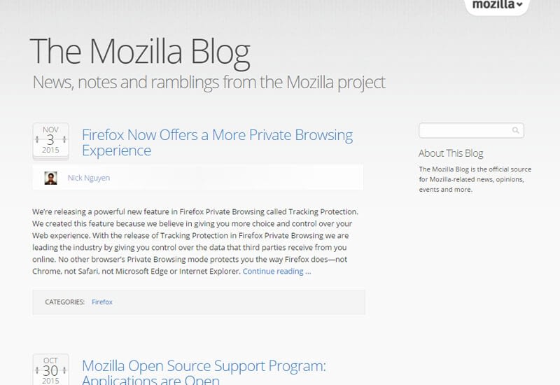 47 Famous Websites Using WordPress As Their CMS Mozilla Blog - 47 Famous Websites Using WordPress As Their CMS