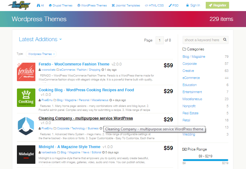 25+ Best Marketplaces for Premium WordPress themes and Plugins ThemeSnap - 25+ Best Marketplaces for Premium WordPress themes and Plugins