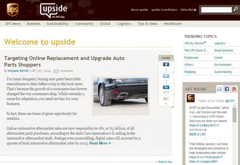 47 Famous Websites Using WordPress As Their CMS UPS blog - 47 Famous Websites Using WordPress As Their CMS