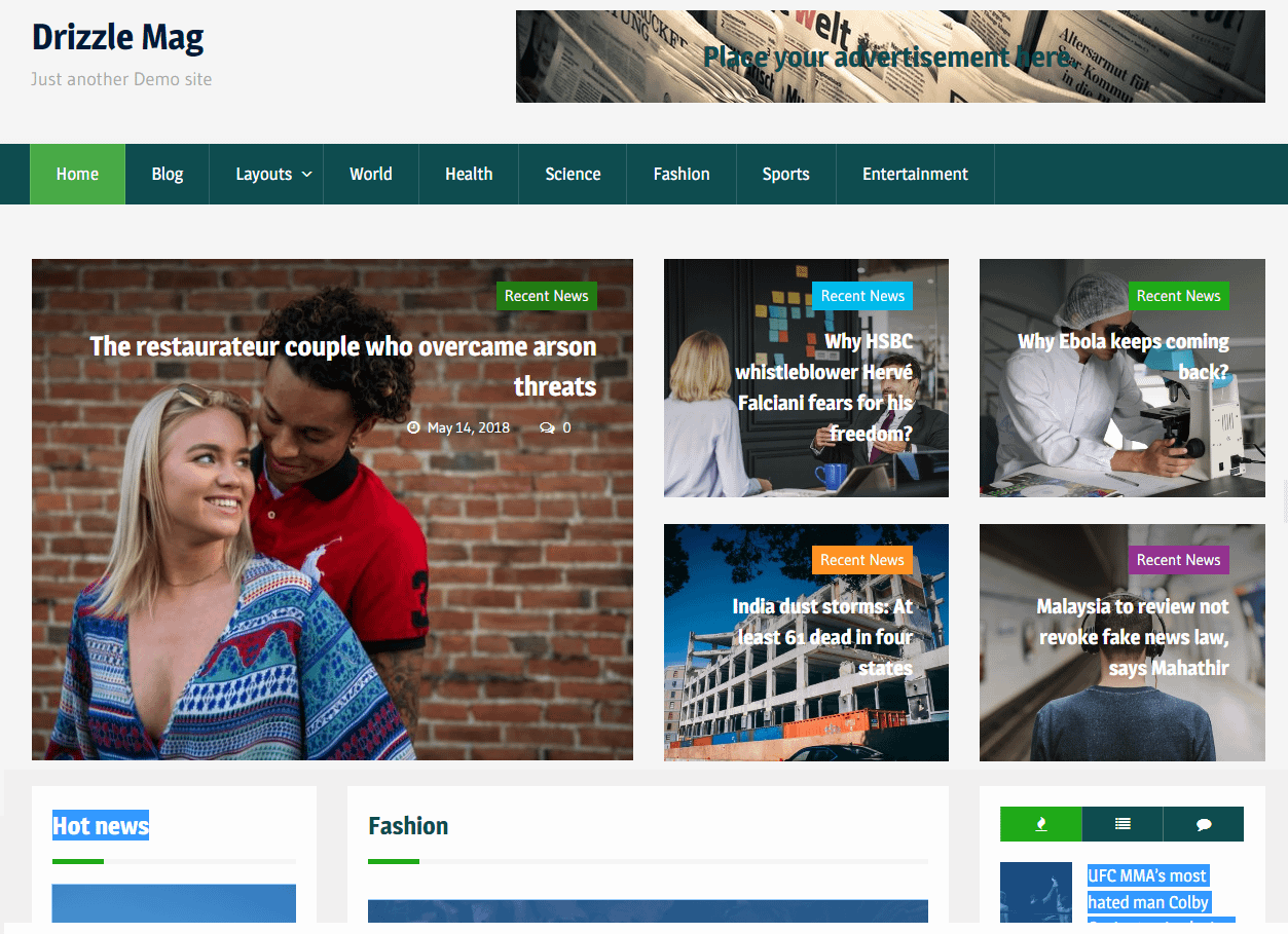 21+ Best Free WordPress Themes (July 2018 Releases: Hotel, Business, Lawyer, Blog, Magazine, Education, Photography and more...) Drizzle Mag Free WordPress Magazine Theme - 21+ Best Free WordPress Themes (July 2018 Releases: Hotel, Business, Lawyer, Blog, Magazine, Education, Photography and more...)