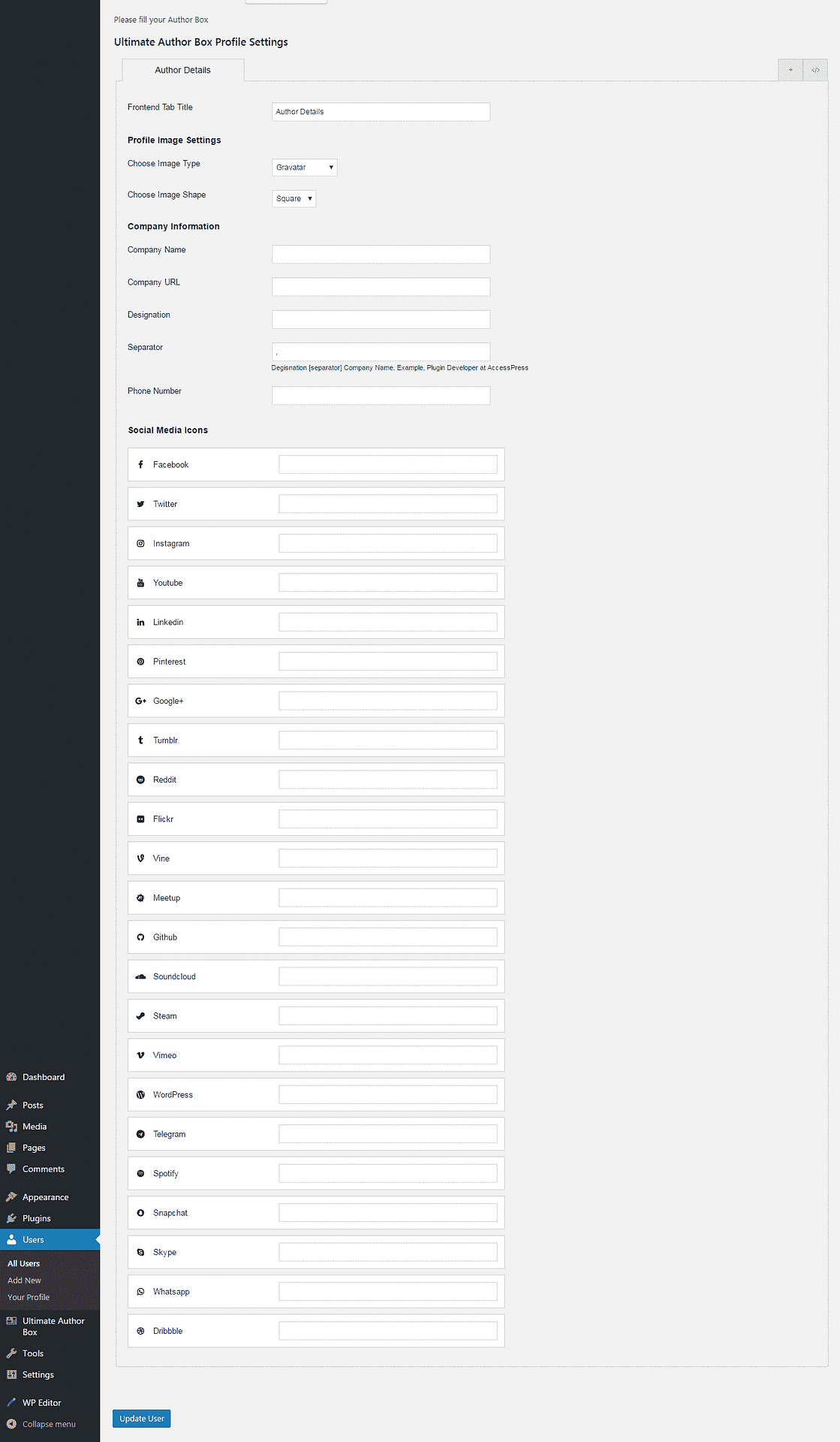 How to add an Author Bio Information Box in your WordPress Blog Post? (Step by Step Guide) ultimate author box settings - How to add an Author Bio Information Box in your WordPress Blog Post? (Step by Step Guide)