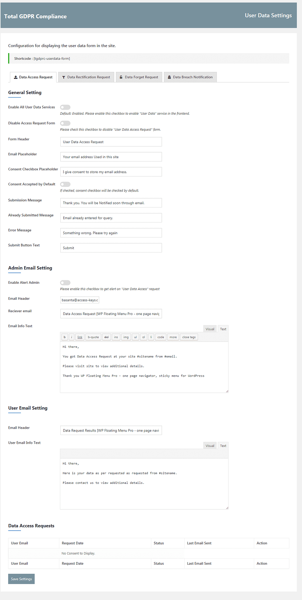 How to make your WordPress Website EU GDPR Compliance? (Step by Step Guide) total gdpr compliance user data access - How to make your WordPress Website EU GDPR Compliance? (Step by Step Guide)