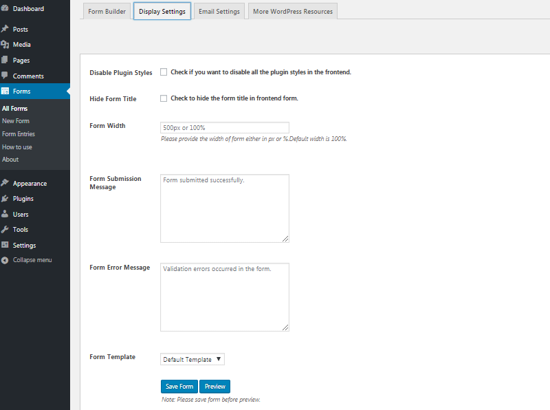 How to create contact form on your WordPress website? (step by step guide) Display Settings in Contact Form - How to create contact form on your WordPress website? (step by step guide)