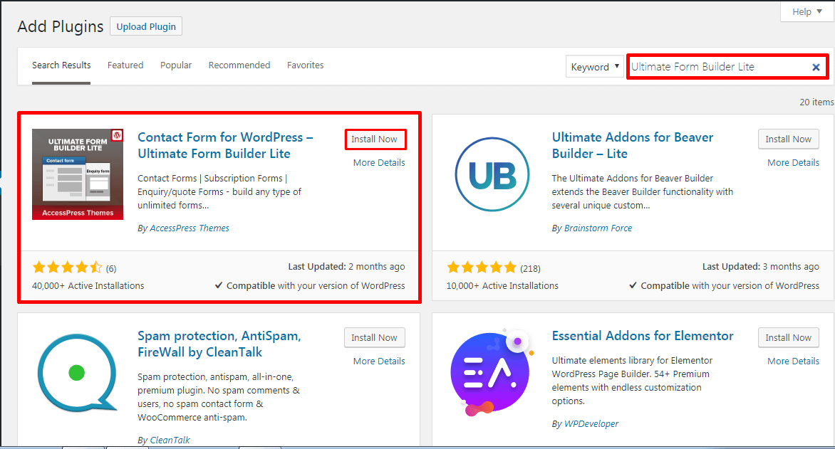 How to create contact form on your WordPress website? (step by step guide) Ultimate Form Builder Lite Plugin Installation to create Contact Form in WordPress - How to create contact form on your WordPress website? (step by step guide)