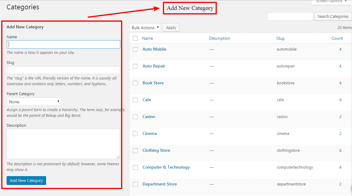 How to create Business Directories in your WordPress Website? (Step by Step Guide) add new category - How to create Business Directories in your WordPress Website? (Step by Step Guide)