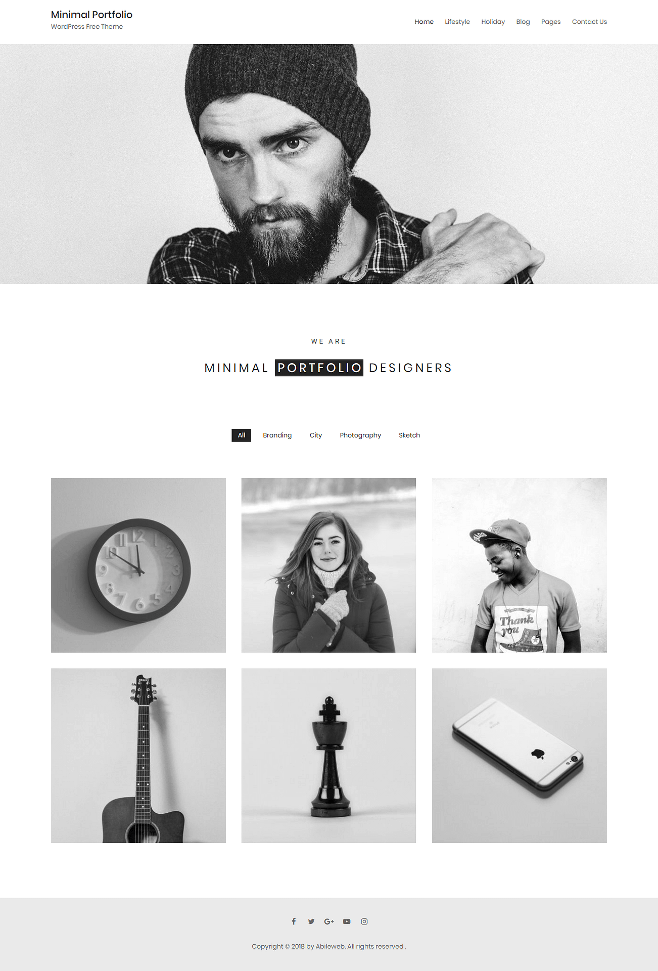 10+ Best Free Minimal WordPress Themes minimal portfolio best free minimal wordpress theme - 10+ Best Free Minimal WordPress Themes