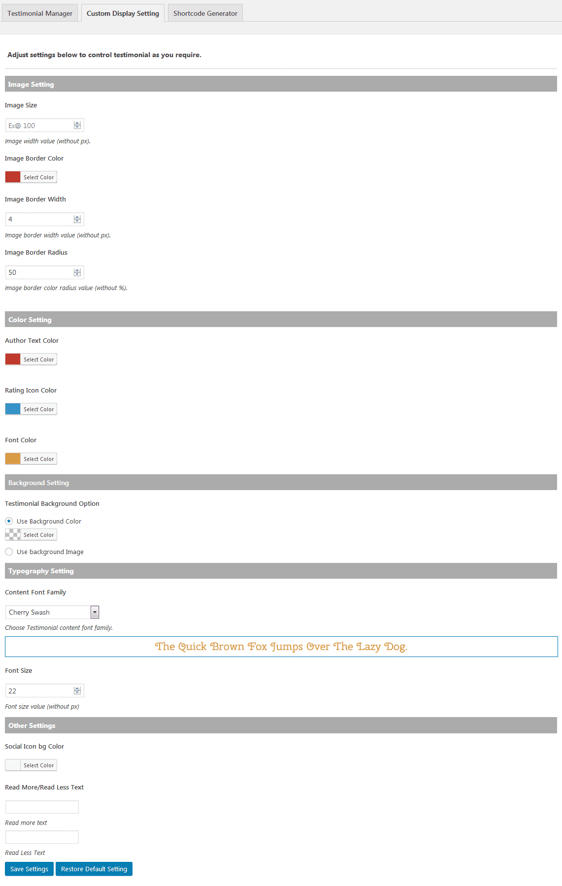 How to display attractive testimonial sliders on WordPress website? (Step by Step Guide) custom display setting - How to display attractive testimonial sliders on WordPress website? (Step by Step Guide)