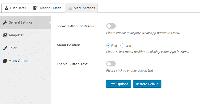 How to add Viber/Messenger/Whatsapp/Skype Contact Button on WordPress website? (Step by Step Guide) menu general settings - How to add Viber/Messenger/Whatsapp/Skype Contact Button on WordPress website? (Step by Step Guide)